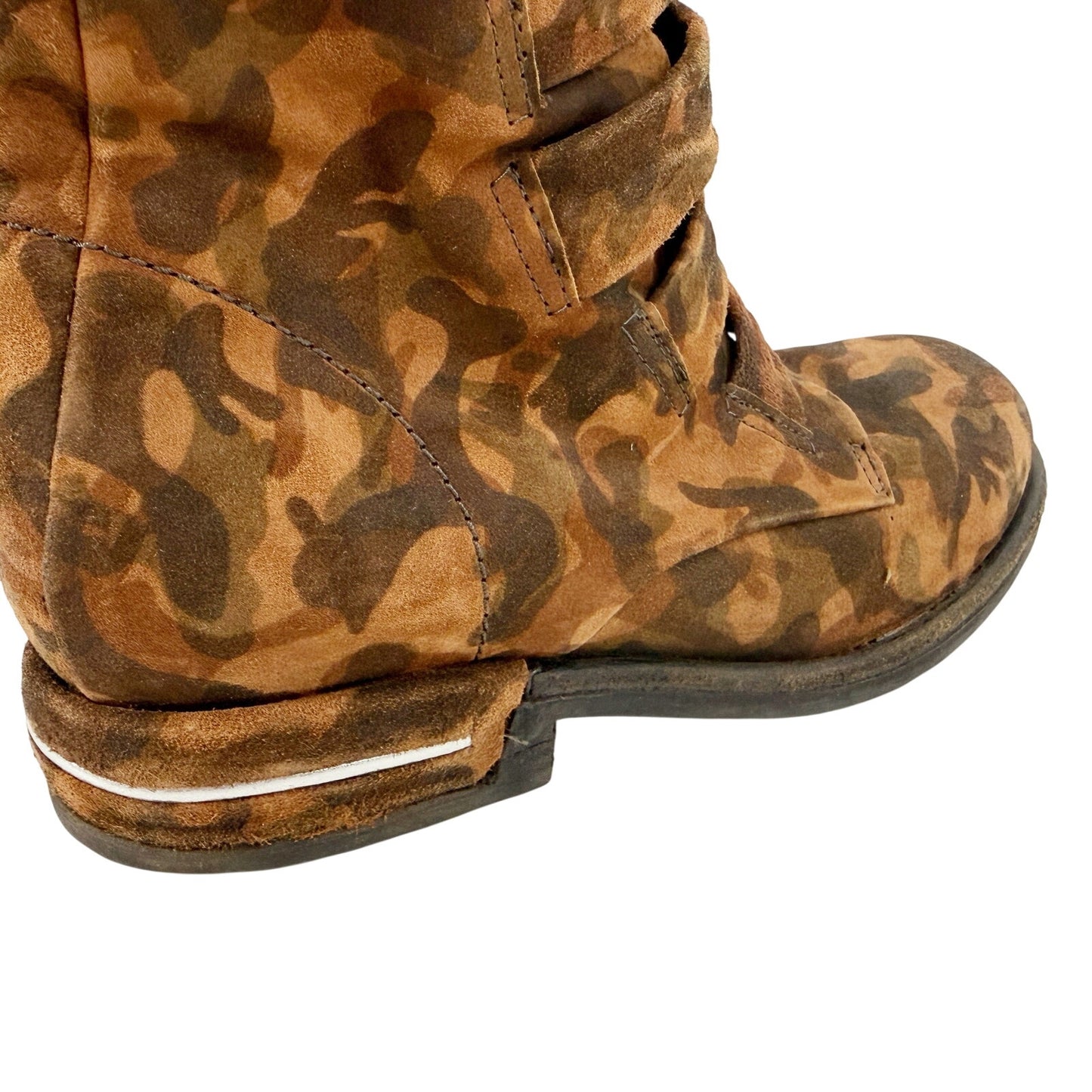 A.S.98 brown camouflage Traver leather Boots women's EU 37 shoes mid-calf