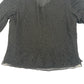 JKARA black Cocktail Beaded Top women's LARGE v-neck blouse sheer bell sleeve