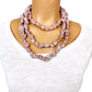 62" long strand of pink turquoise stones NECKLACE statement jewelry