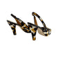 BCBGirls animal print Calf Hair Sling Back Heels shoes 7 brown cream yellow