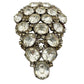 vintage silver & clear rhinestones Fur Clip large size jewelry 3" x 2.25"
