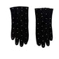 vintage Fownes black & rhinestones Fashion Dress Gloves women's 7.5 small medium