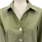 Coldwater Creek sage green Button Down Top blouse women's MEDIUM work office