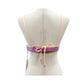 Seafolly peach purple green Las Palmas Bikini swim Top Fixed Tri Bra US size 4