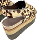 Naked Feet leopard print Geo Sandals women's 6.5 platform shoes calf hair heels