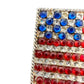 vintage American Flag red blue clear rhinestones BROOCH patriotic jewelry pin