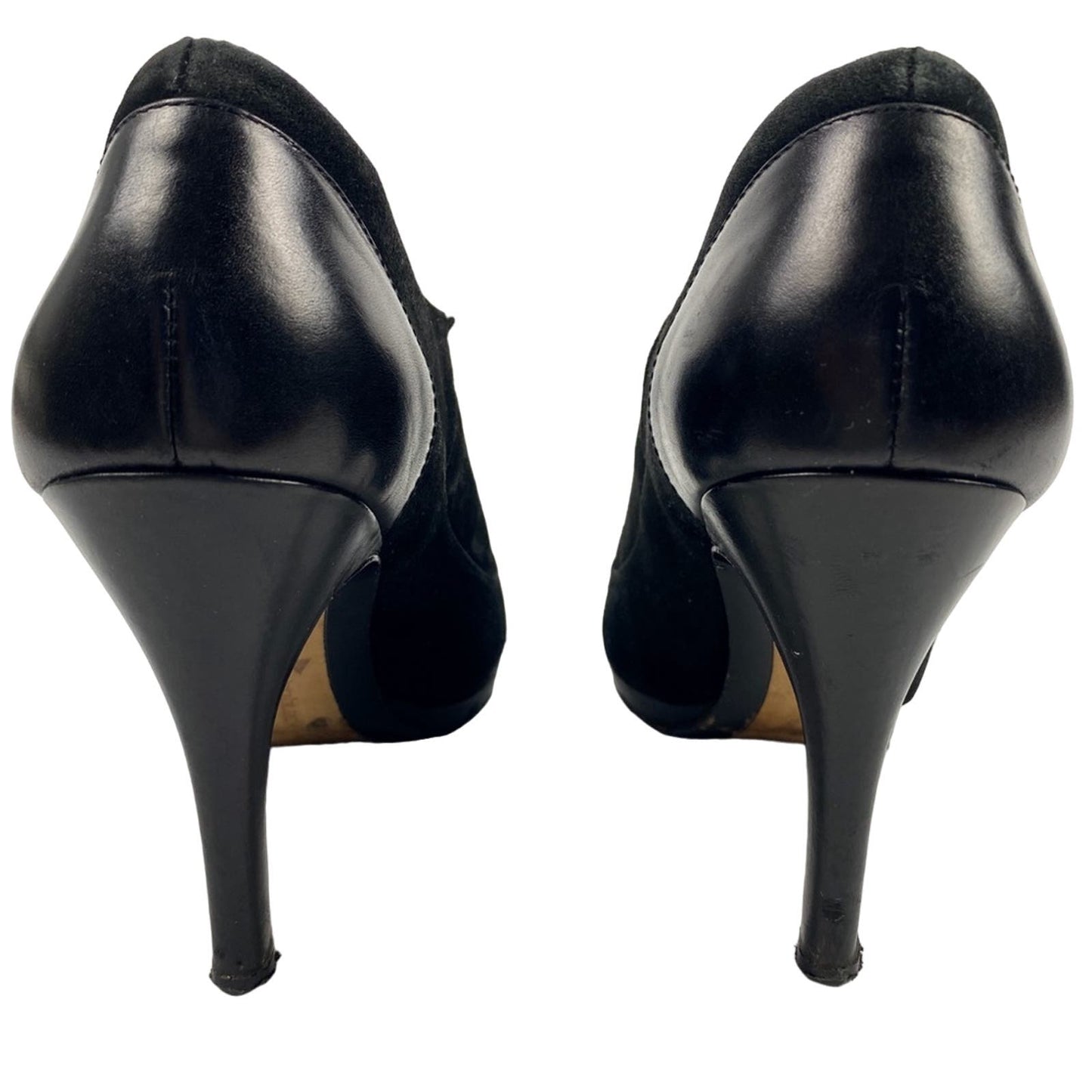 DaniBlack Ankle black suede Boots slip-on booties stiletto Heels size 6.5 shoes