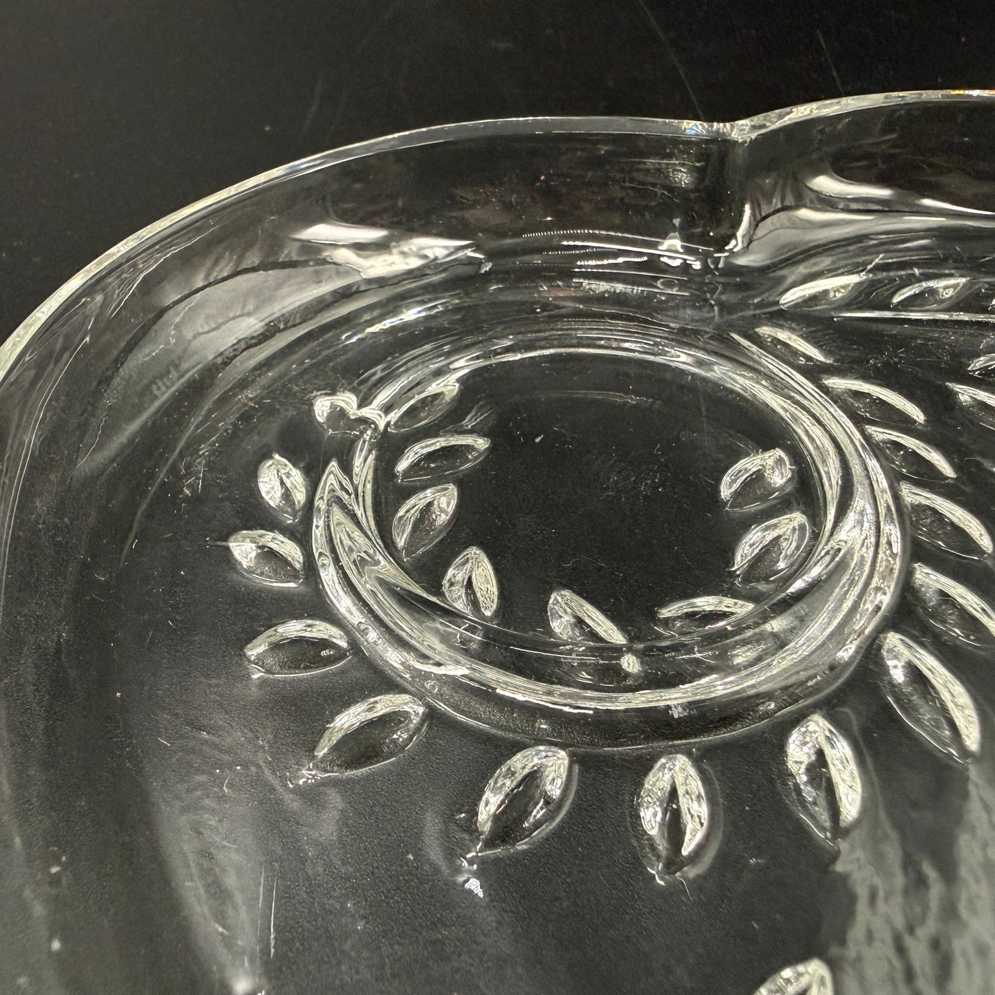 set of 4 vintage Federal Glass Homestead Snack Plates glassware serving dish