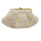 vintage Mademoiselle white beaded Coin Purse change wallet handmade Hong Kong