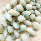 vintage pale blue stone multi-strand Necklace statement jewelry toggle closure