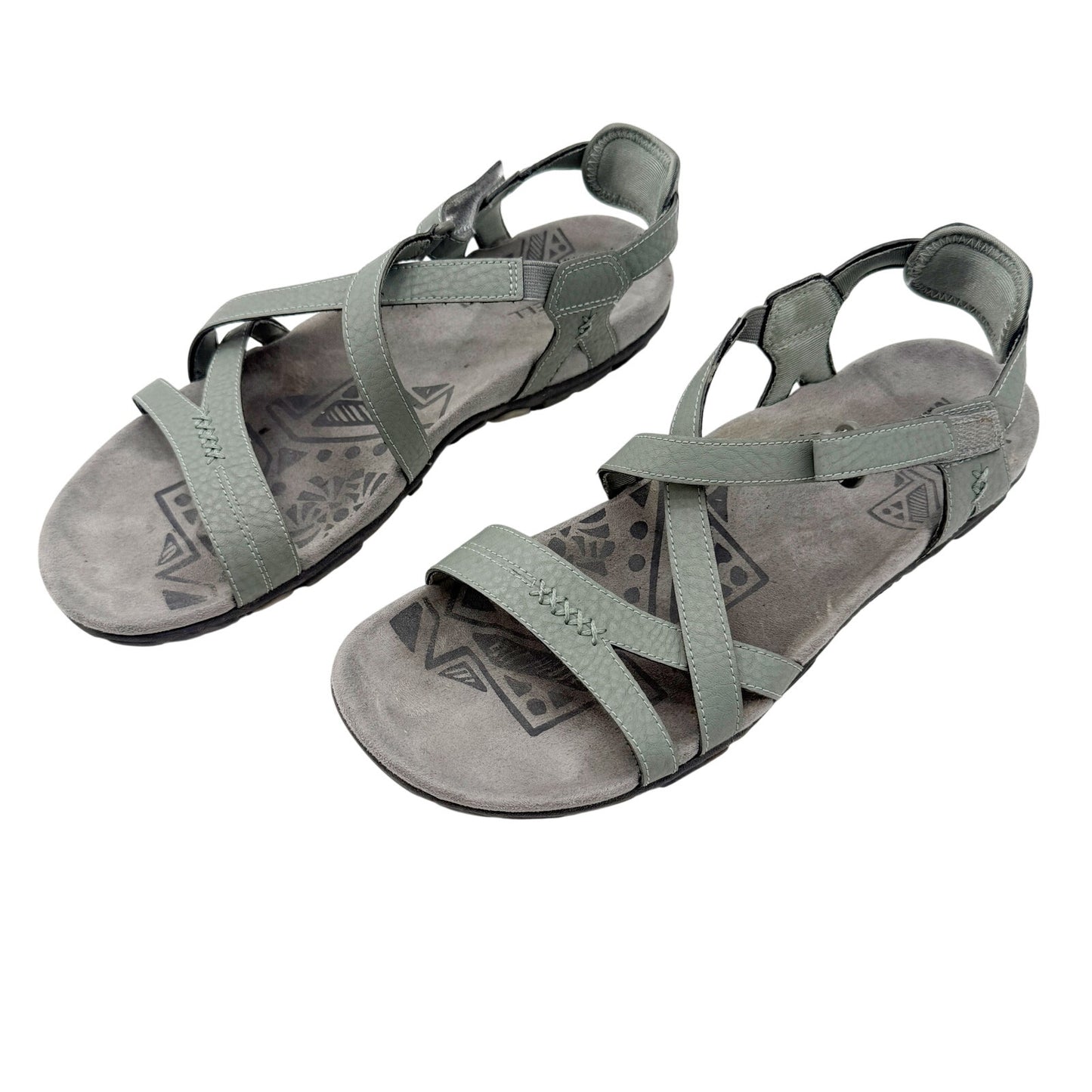 Merrell Sandspur Rose Leather blue dove Sandals women's 10 shoes casual straps
