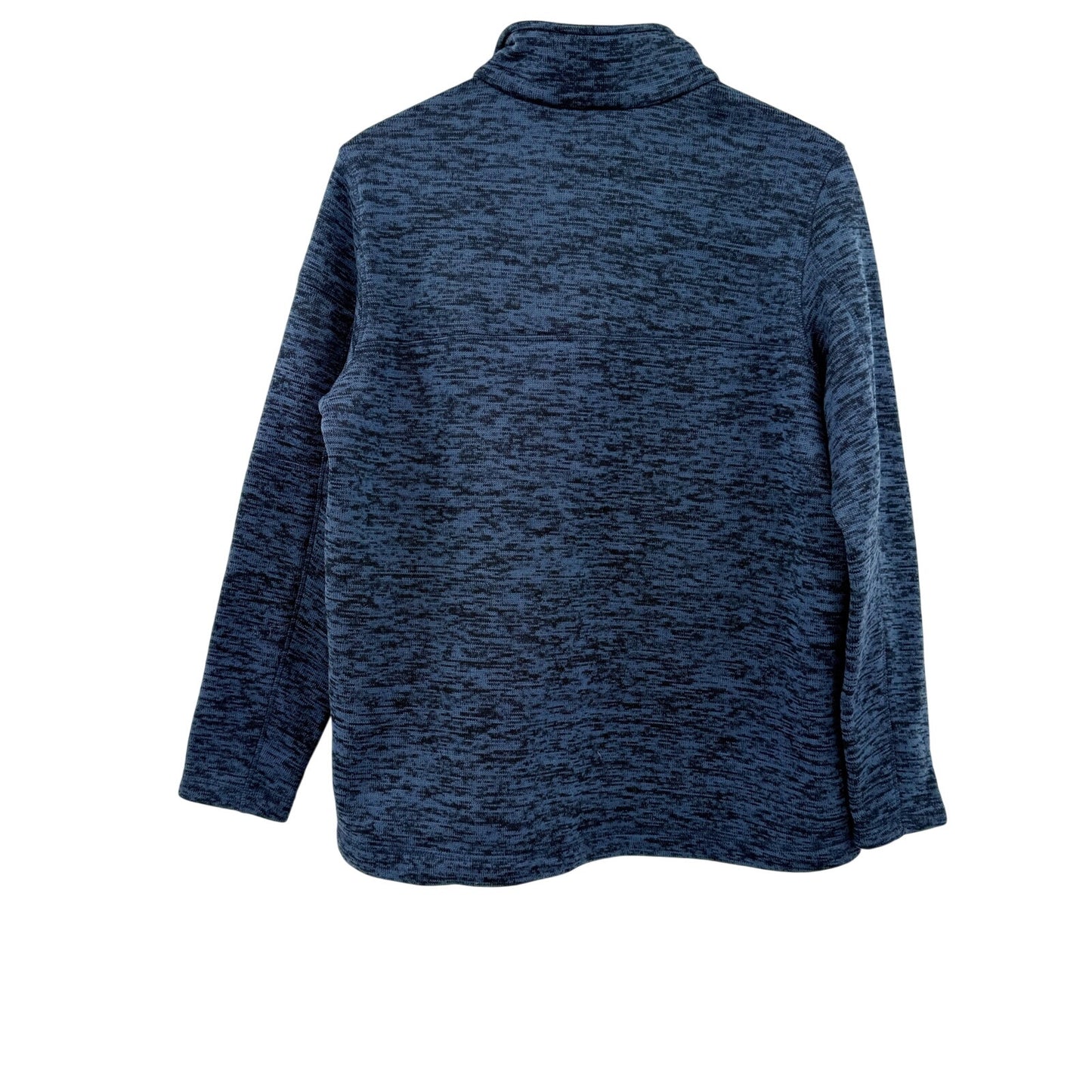 Lands' End dark blue heather 1/4 zip Fleece Pullover women's XL 18 jacket top
