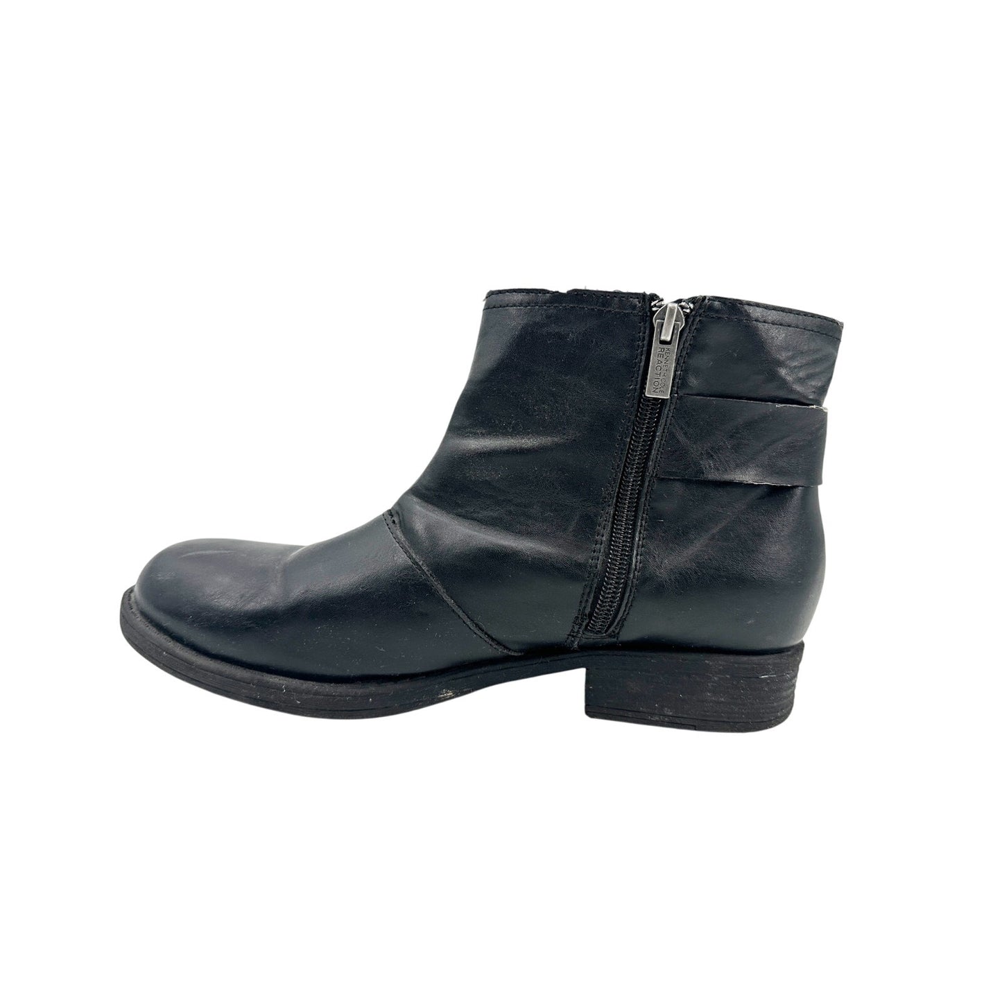 Reaction Kenneth Cole black faux leather Ankle Boots womens 10 shoes booties