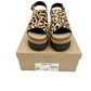 Naked Feet leopard print Geo Sandals women's 6.5 platform shoes calf hair heels