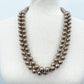 vintage long strand light bronze beads Beaded Necklace costume jewelry
