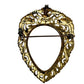 vintage antique gold metal BROOCH ornate pendant frame jewelry pin