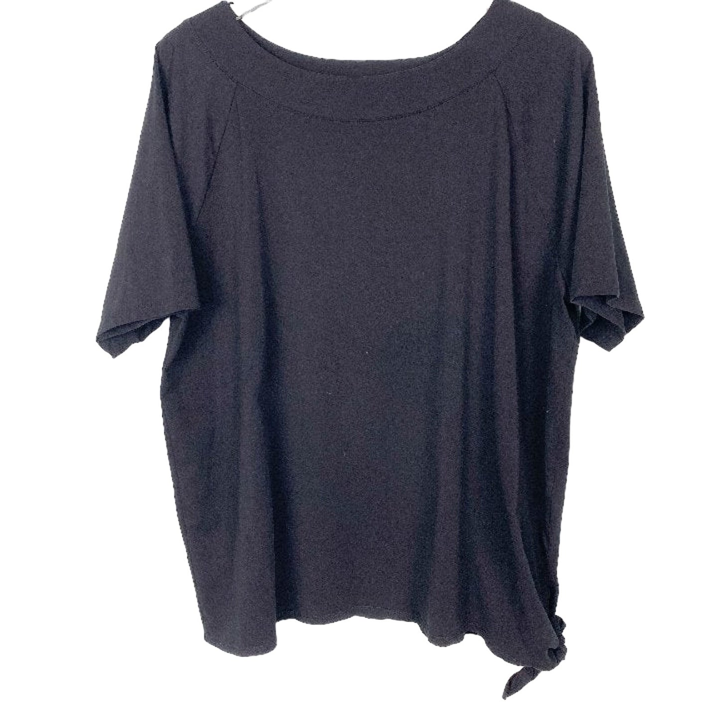 Jones New York Signature Woman black TOP w/ side tie pullover blouse 2X women's