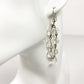 2.5" long dangling clear colorless beaded EARRINGS fashion jewelry