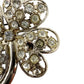 vintage silver & clear rhinestones four leaf clover BROOCH jewelry pin