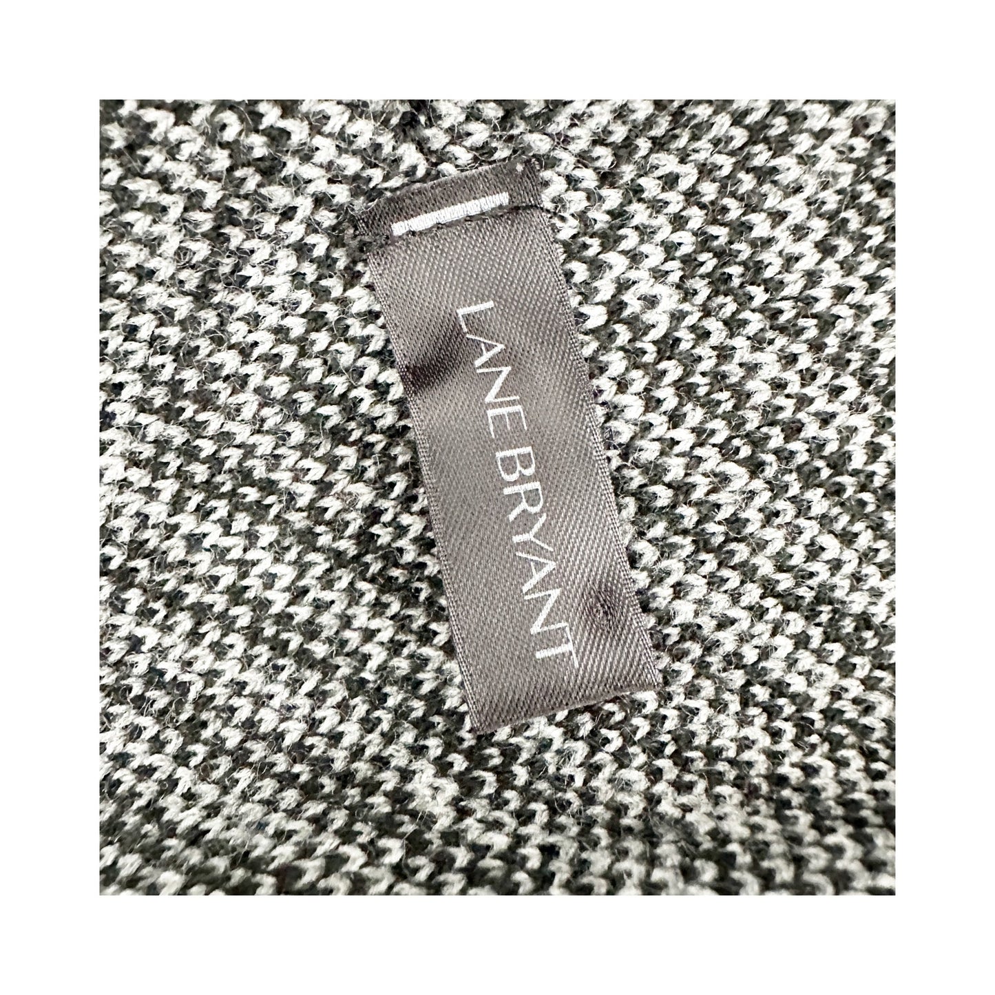 Lane Bryant gray & black striped open front Sweater Vest M / L medium large