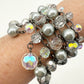 Chico's gray silver & clear beaded Bracelet women's NEW
