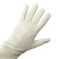 vintage white Ruched Dress Gloves women's SMALL elbow length formal evening