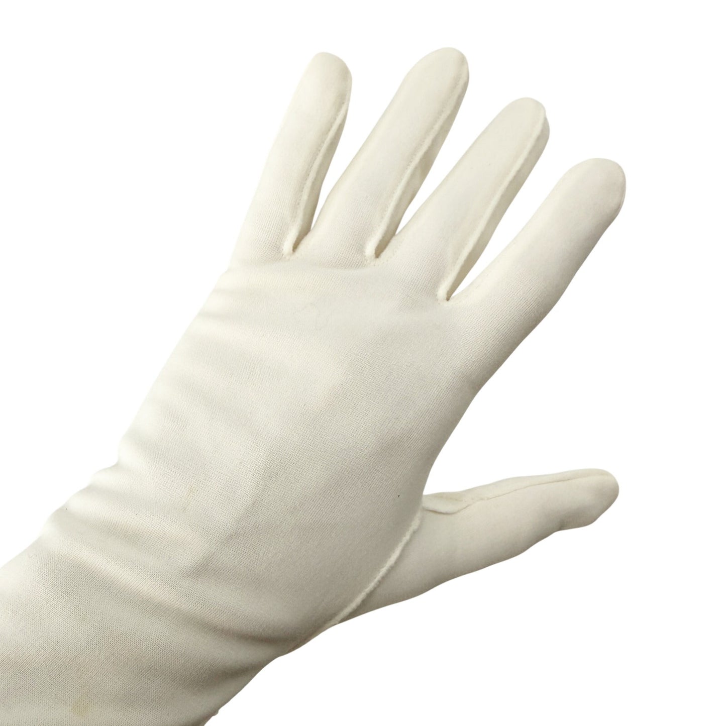 vintage white Ruched Dress Gloves women's SMALL elbow length formal evening