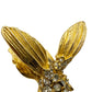 vintage Bee Bug rhinestones & gold Trembler jewelry Stick Pin hat collar lapel