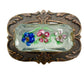 vintage Pididdly Links Flowers in Glass prism metal BROOCH floral jewelry pin
