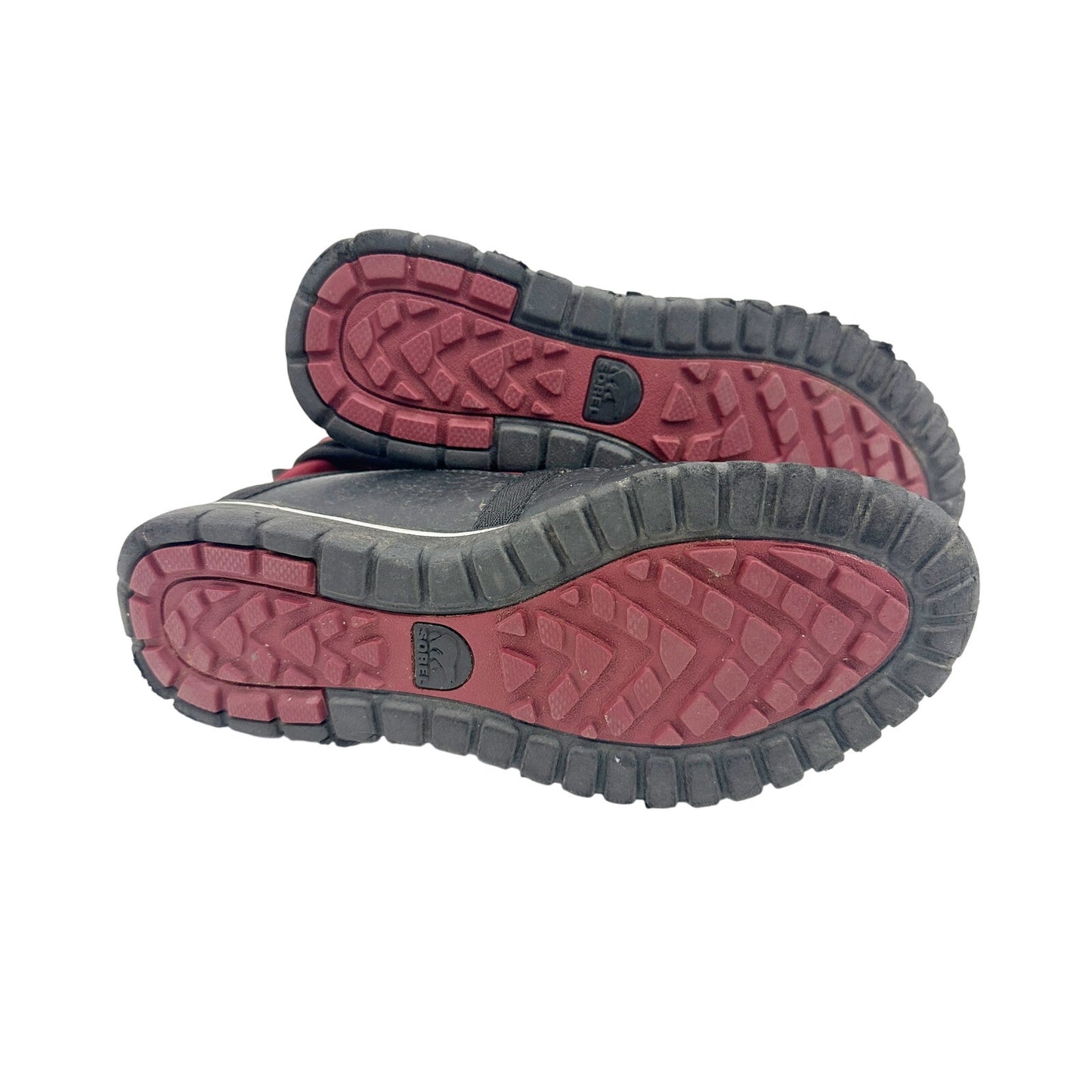 Sorel red & black Ankle Winter Boots women's 7 waterproof slip-on shoes w/ tie