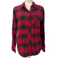 Rails red & black plaid Flannel button down Shirt women's SMALL