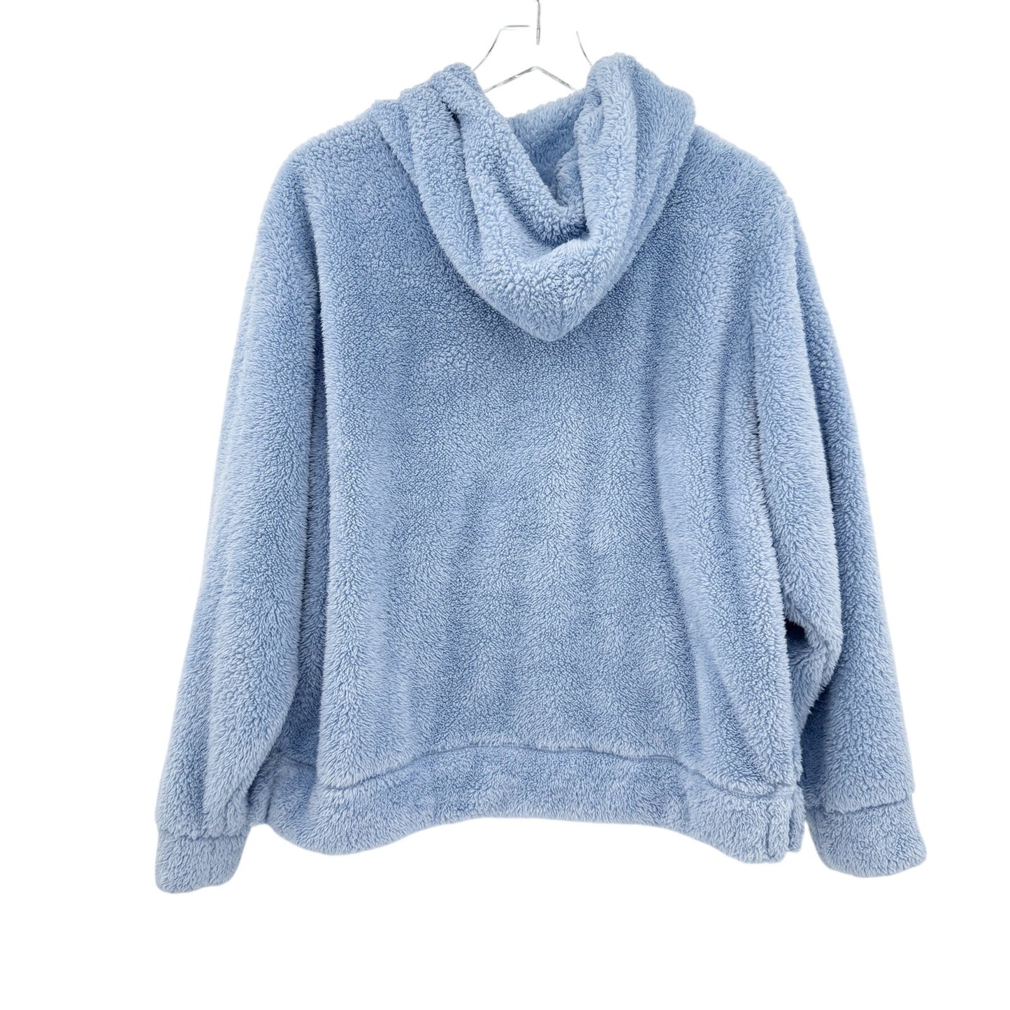 Hurley baby blue Wubby hooded Pullover Hoodie women's LARGE soft teddy fleece