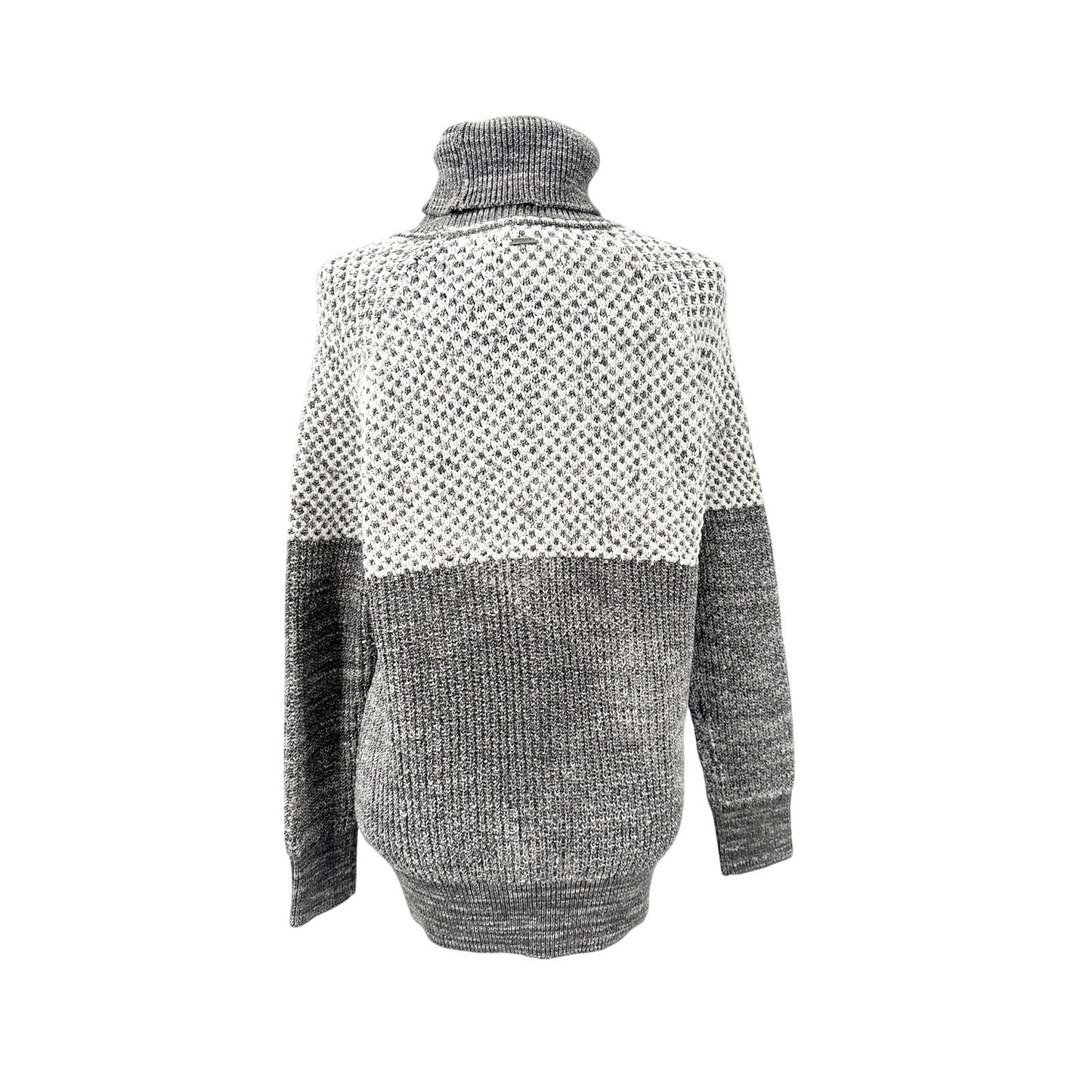 prAna gray & white Turtleneck Sweater Top women's SMALL