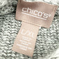 Chico's gray & mint ombre woven Fringed Sweater Poncho women's L large XL soft