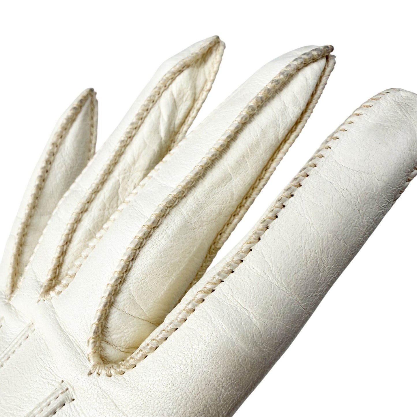 vintage Alexette white leather Above Wrist Dress Gloves women's 7 small