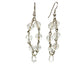 2.5" long dangling clear colorless beaded EARRINGS fashion jewelry