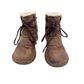 UGG brown leather wraparound tie ankle BOOTS women's 7 winter shoes sheepskin