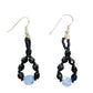 handmade black & blue beaded EARRINGS jewelry NEW vintage beads