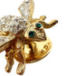 vintage rhinestones & gold tone metal Bee Lapel Pin insect jewelry Ballou Reg'd