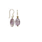 1.5" long dangling pale purple lavender stone EARRINGS fashion jewelry