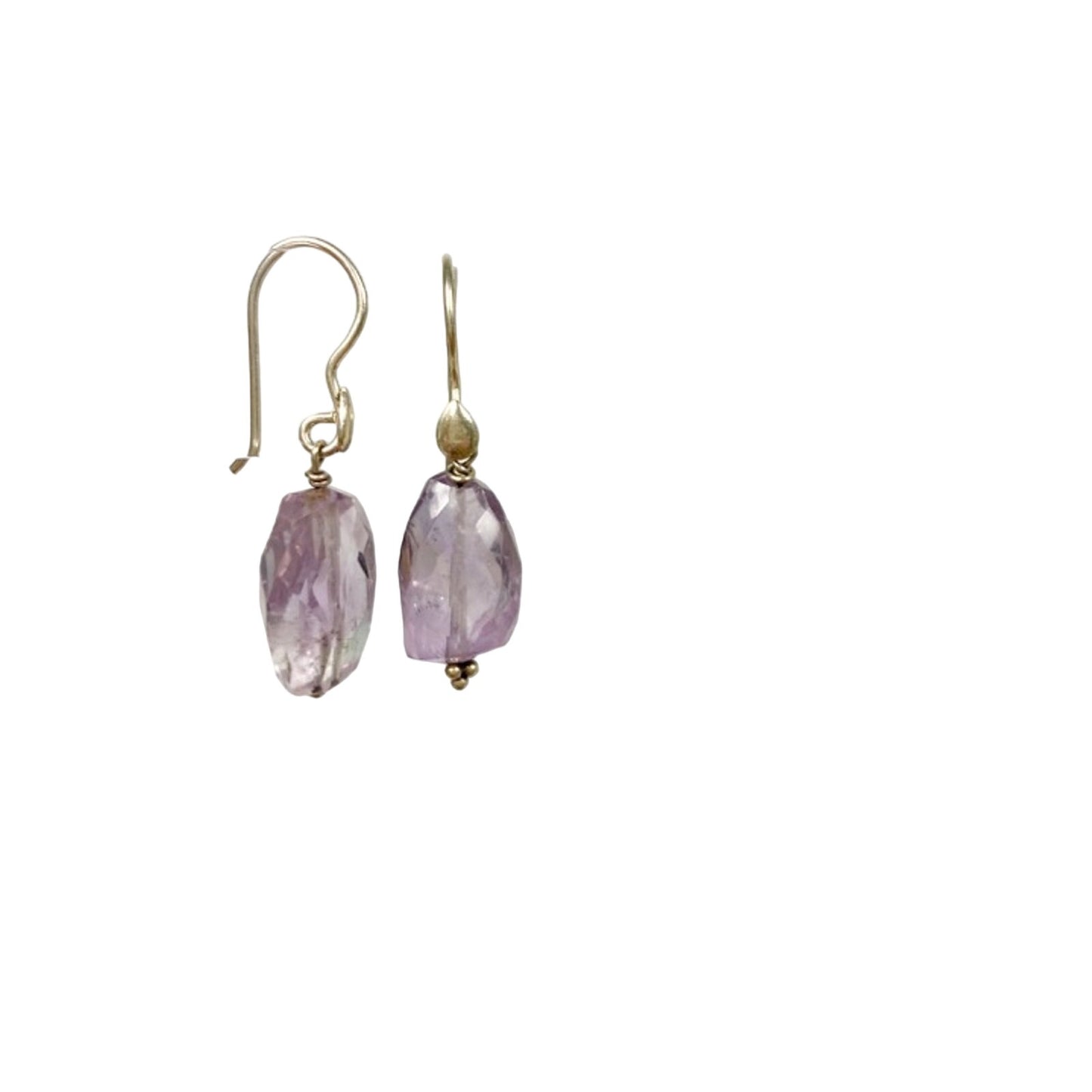 1.5" long dangling pale purple lavender stone EARRINGS fashion jewelry