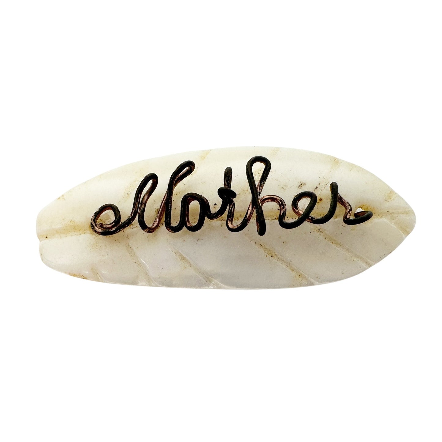 vintage "Mother" of Pearl script wire BROOCH jewelry pin