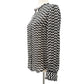 J.Crew black & white silk Button-Up Blouse womens 2 top XS geometric houndstooth