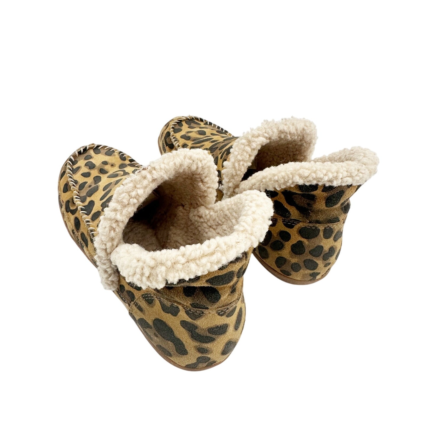 Blondo leopard print Booties black tan boots womens 7M waterproof shoes faux fur