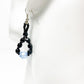 handmade black & blue beaded EARRINGS jewelry NEW vintage beads