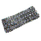 vintage 1.5" wide Rhinestone Bracelet blue iridescent stones women's jewely