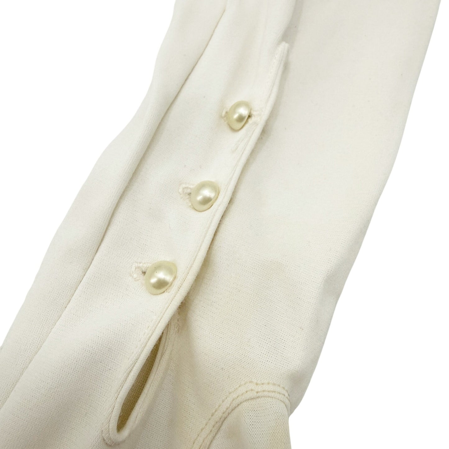 vintage white Above the Elbow long Dress Gloves women's SMALL faux pearls