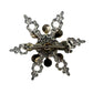 vintage silver metal & rhinestones snowflake BROOCH jewelry pin