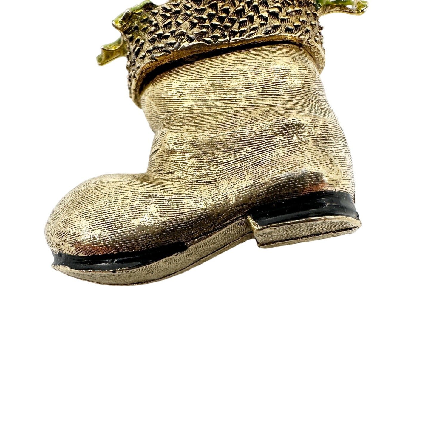 vintage Mode-Art gold Santa's Boot BROOCH gifts Christmas holidays jewelry pin
