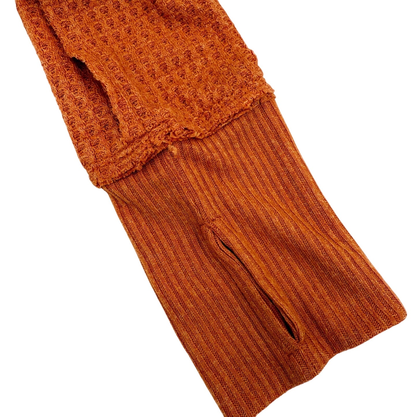 We the Free People orange coral North Shore Thermal top women's SMALL shirt NEW